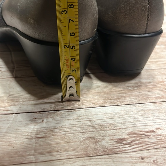 Dansko Clogs Gray With Navy Floral Trim - Picture 7 of 9